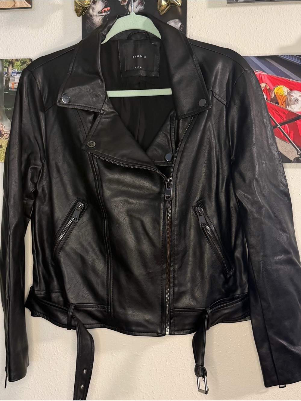 Elodie Black Faux Leather Asymmetric Moto Jacket